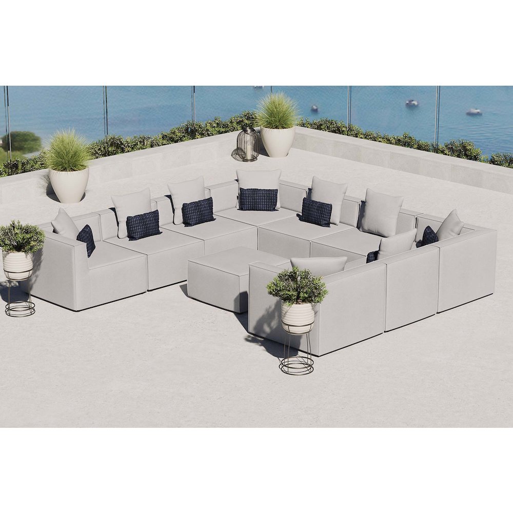 Saybrook 10-Piece Outdoor Patio Upholstered Sectional Sofa