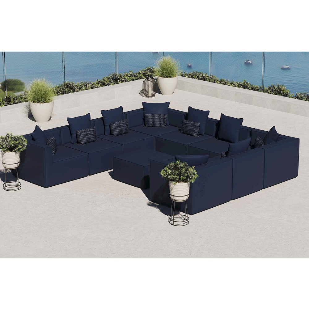 Saybrook 10-Piece Outdoor Patio Upholstered Sectional Sofa