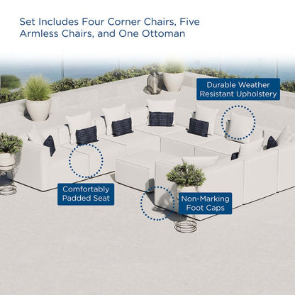 Saybrook 10-Piece Outdoor Patio Upholstered Sectional Sofa