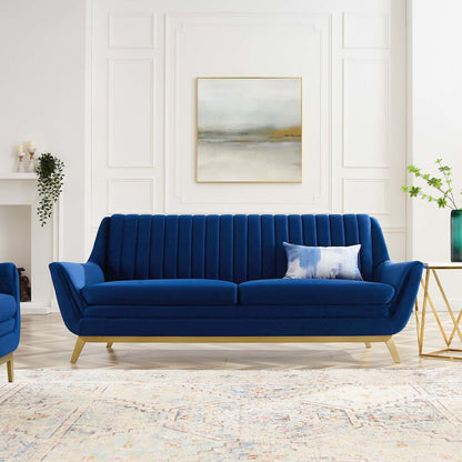 Winsome Channel Tufted Performance Velvet Sofa
