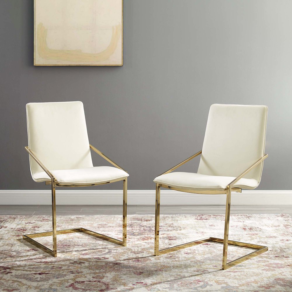 Pitch Performance Velvet Dining Armchair Set of 2