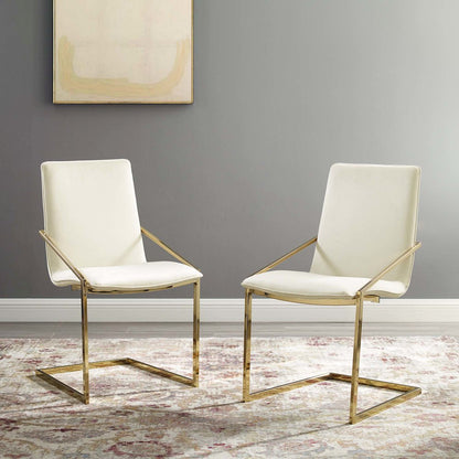 Pitch Performance Velvet Dining Armchair Set of 2