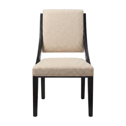 Fabric-Upholstered Dining Chairs for Kitchen and Dining Room, Beige, Set of 2