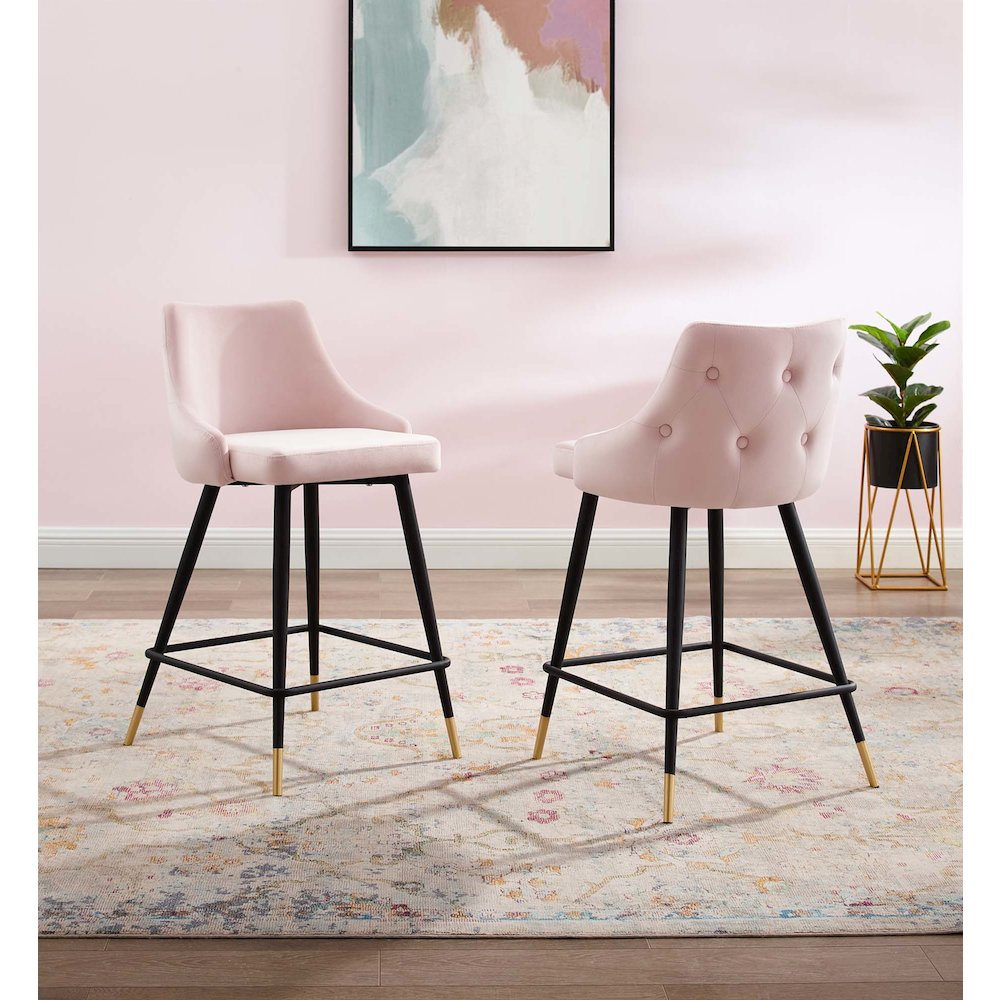 Adorn Performance Velvet Counter Stool Set of 2
