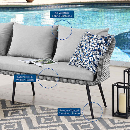 Endeavor Outdoor Patio Wicker Rattan Sectional Sofa