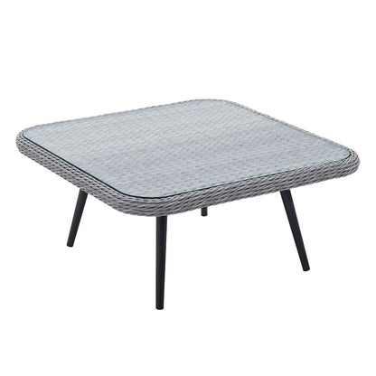 Endeavor Outdoor Patio Wicker Rattan Square Coffee Table