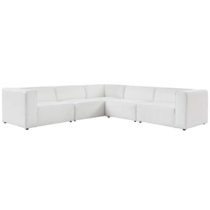 Mingle 5-Piece Vegan Leather Sectional Sofa