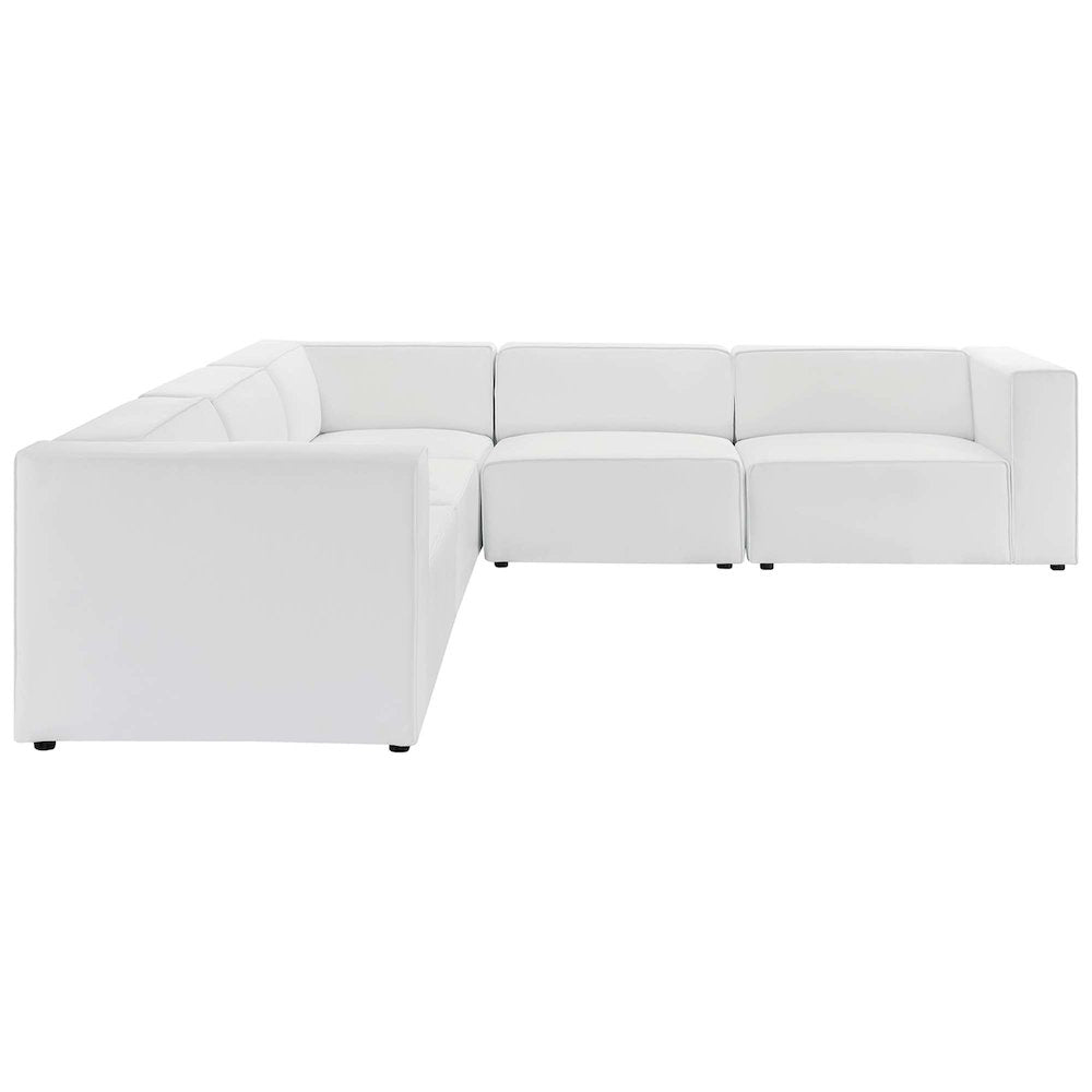 Mingle 5-Piece Vegan Leather Sectional Sofa