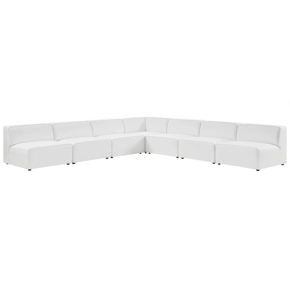 Mingle 7-Piece Vegan Leather Sectional Sofa