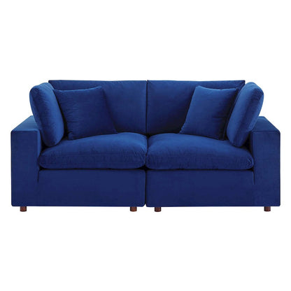 Commix Down Filled Overstuffed Performance Velvet Loveseat