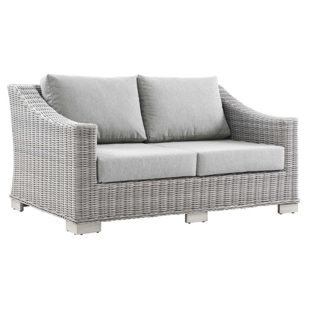 Conway Outdoor Patio Wicker Rattan Loveseat
