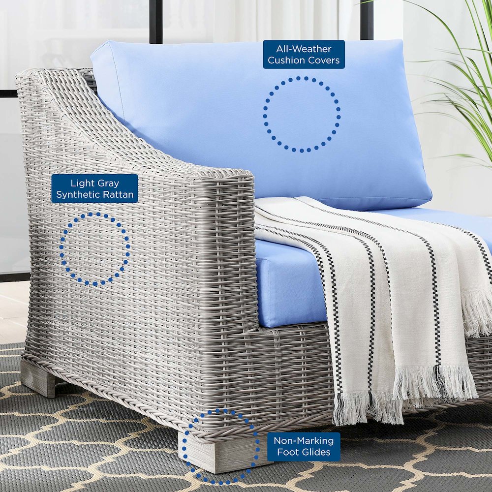 Conway Outdoor Patio Wicker Rattan Left-Arm Chair