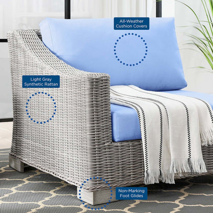 Conway Outdoor Patio Wicker Rattan Left-Arm Chair