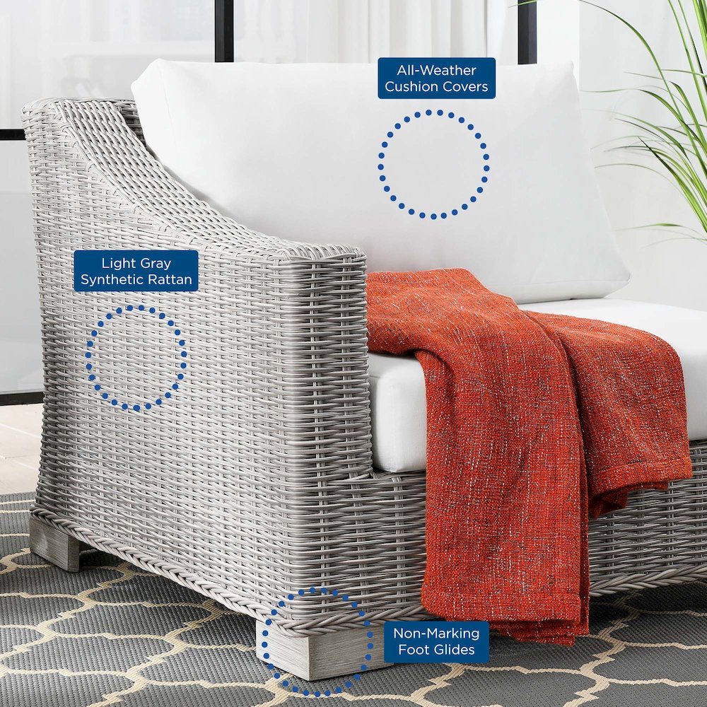 Conway Outdoor Patio Wicker Rattan Left-Arm Chair