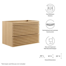 Render 30" Wall-Mount Bathroom Vanity Cabinet (Sink Basin Not Included)