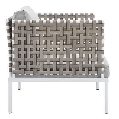 Harmony Sunbrella Basket Weave Outdoor Patio Aluminum Armchair