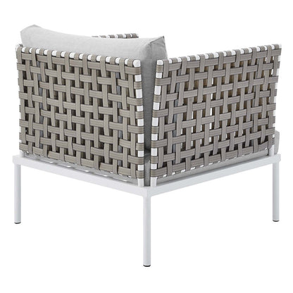Harmony Sunbrella Basket Weave Outdoor Patio Aluminum Armchair