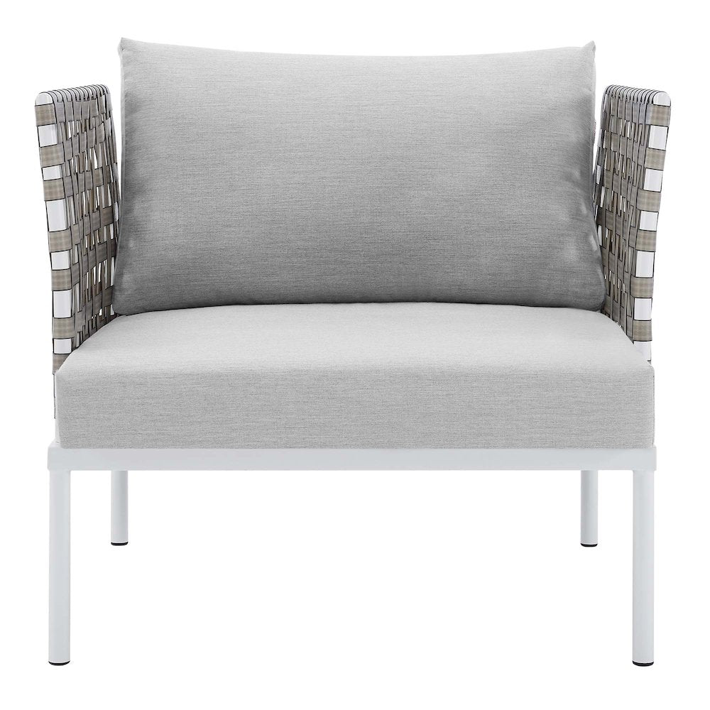 Harmony Sunbrella Basket Weave Outdoor Patio Aluminum Armchair