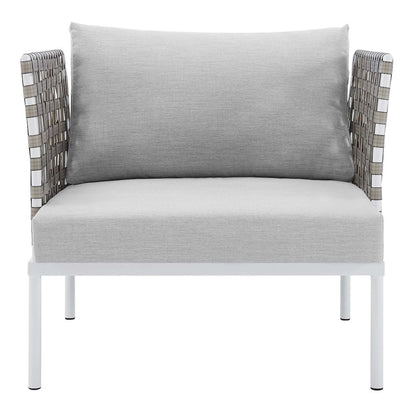 Harmony Sunbrella Basket Weave Outdoor Patio Aluminum Armchair