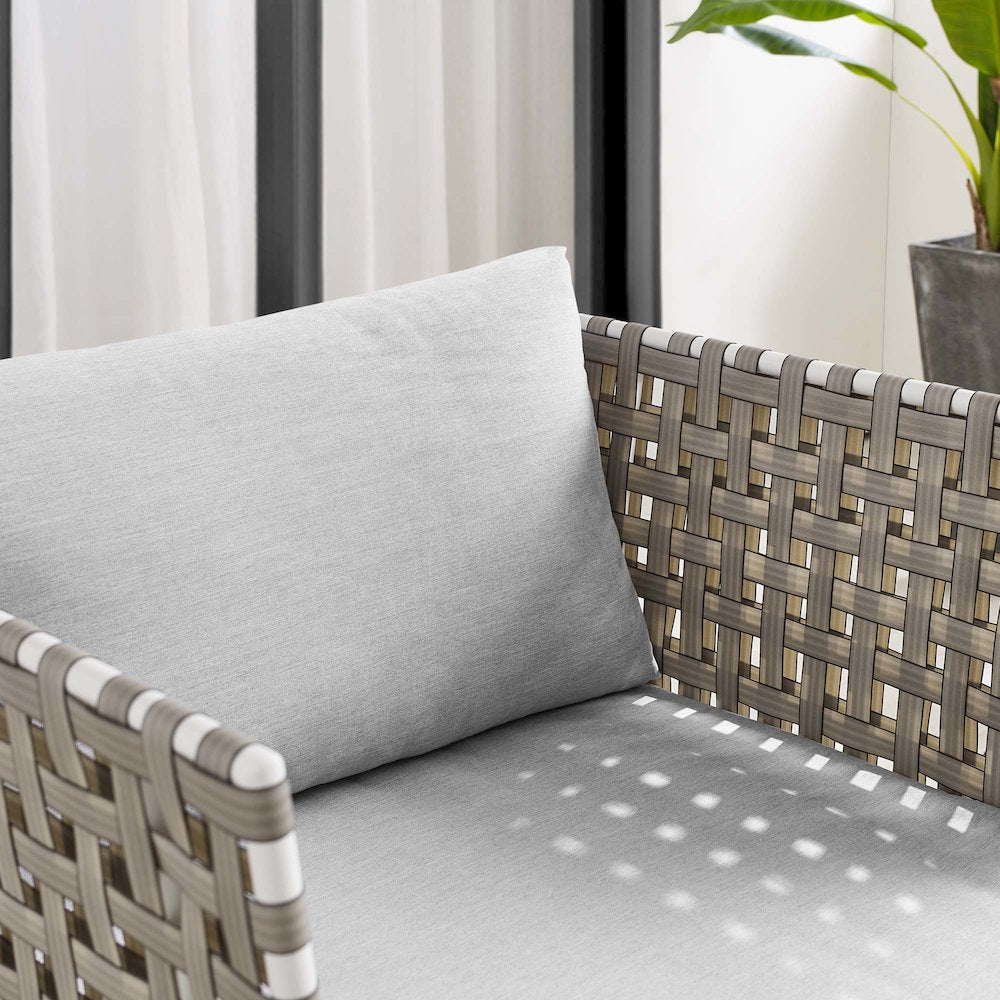 Harmony Sunbrella Basket Weave Outdoor Patio Aluminum Armchair