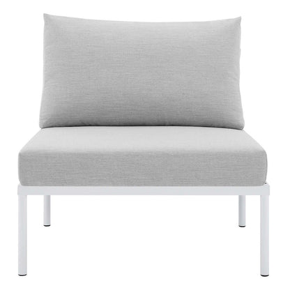 Harmony Sunbrella Basket Weave Outdoor Patio Aluminum Armless Chair