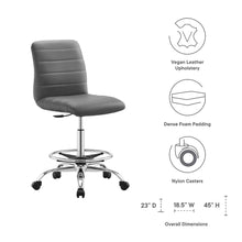 Ripple Armless Vegan Leather Drafting Chair