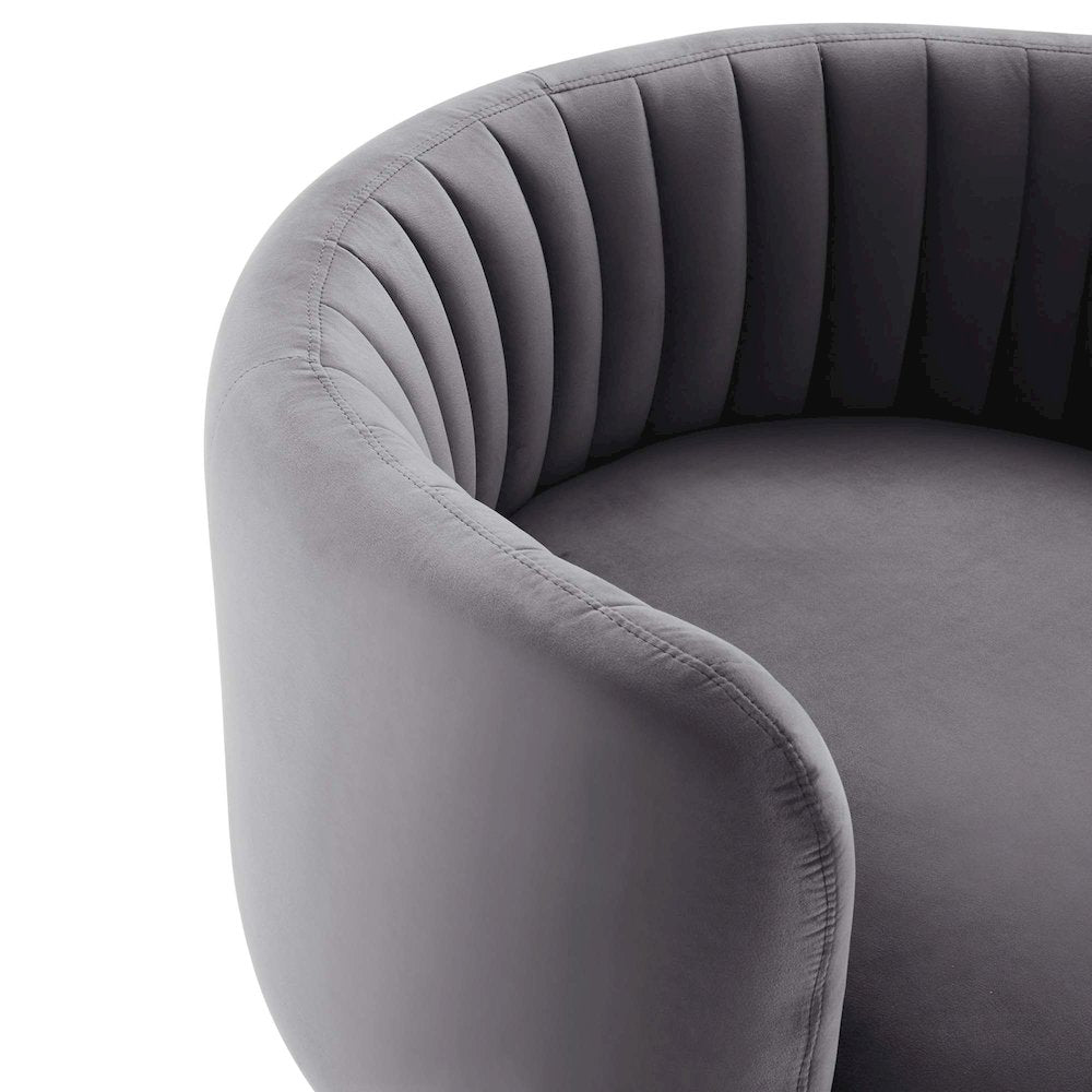 Embrace Tufted Performance Velvet Swivel Chair
