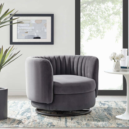 Embrace Tufted Performance Velvet Swivel Chair