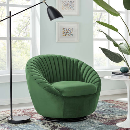 Whirr Tufted Performance Velvet Swivel Chair