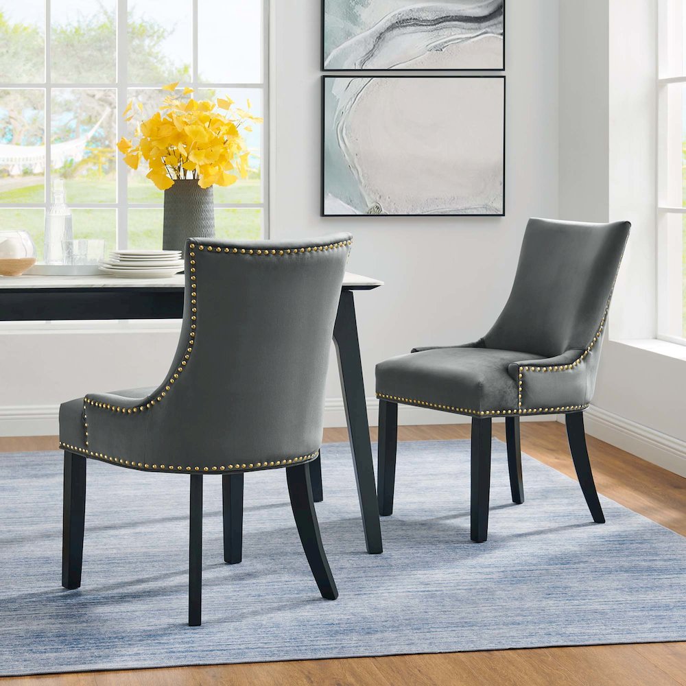 Marquis Performance Velvet Dining Chairs Set of 2