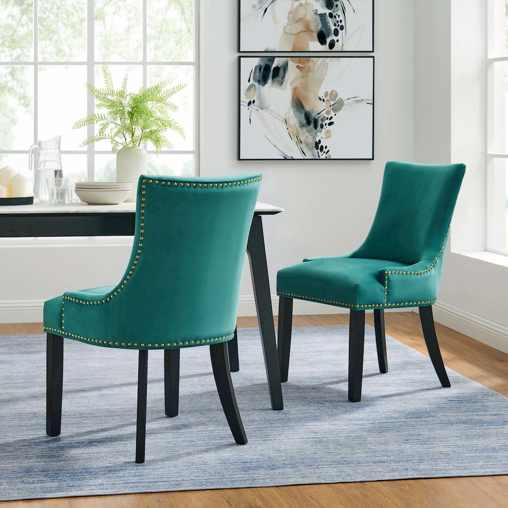 Marquis Performance Velvet Dining Chairs Set of 2