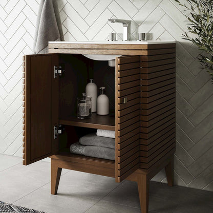Ledger 24" Wood Bathroom Vanity Cabinet (Sink Basin Not Included)