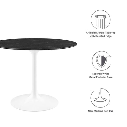 Lippa 40" Round Faux Marble Dining Table
