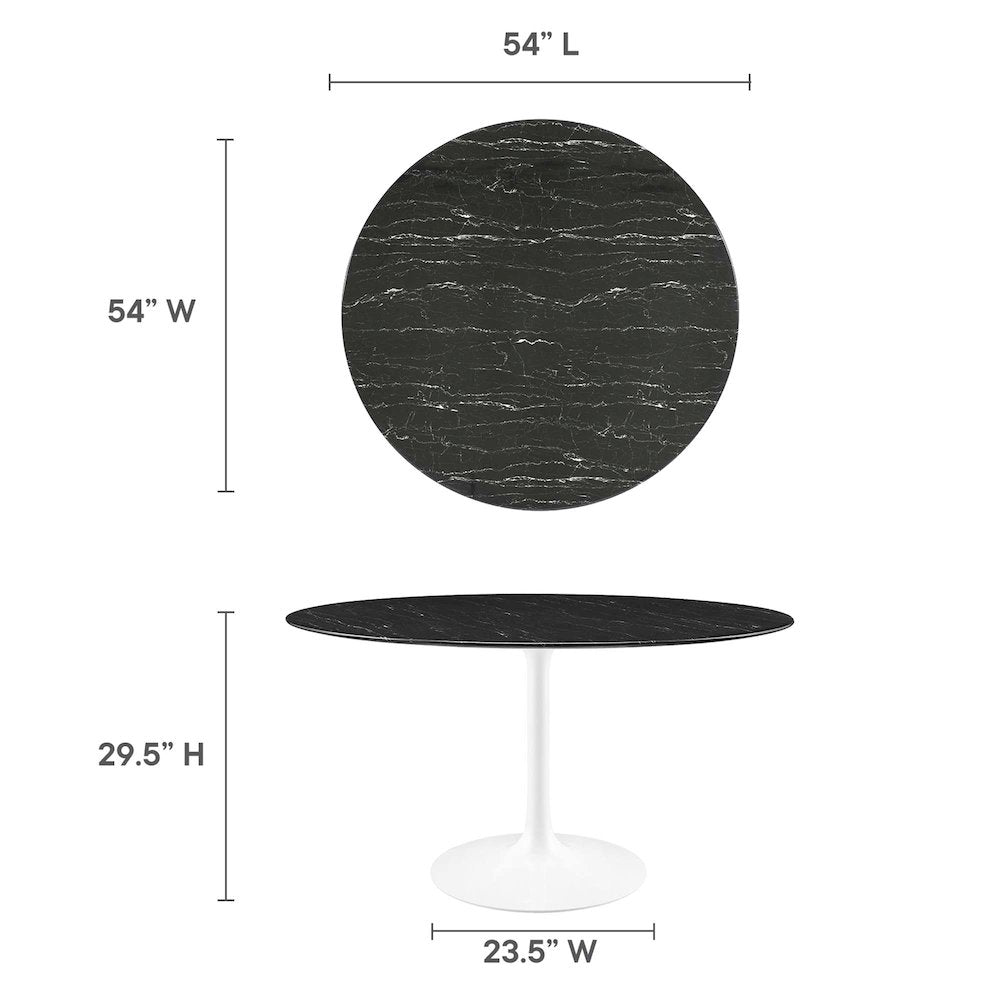 Lippa 54" Round Faux Marble Dining Table