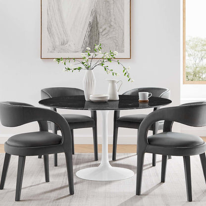 Lippa 54" Round Faux Marble Dining Table
