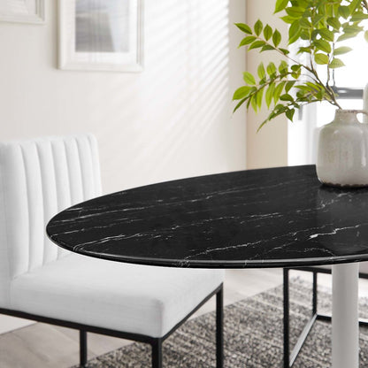 Lippa 54" Oval Faux Marble Dining Table