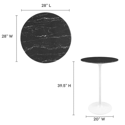 Lippa 28" Round Faux Marble Bar Table