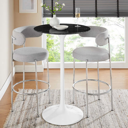Lippa 28" Round Faux Marble Bar Table