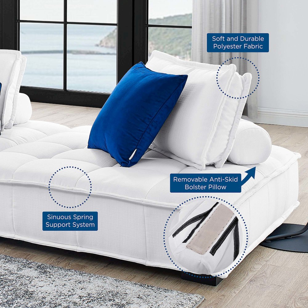 Saunter 5-Piece Tufted Fabric Fabric Sectional Sofa