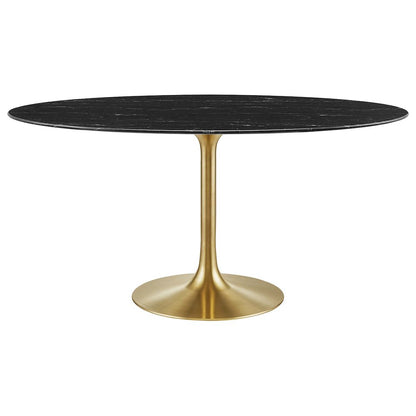 Lippa 60" Oval Faux Marble Dining Table