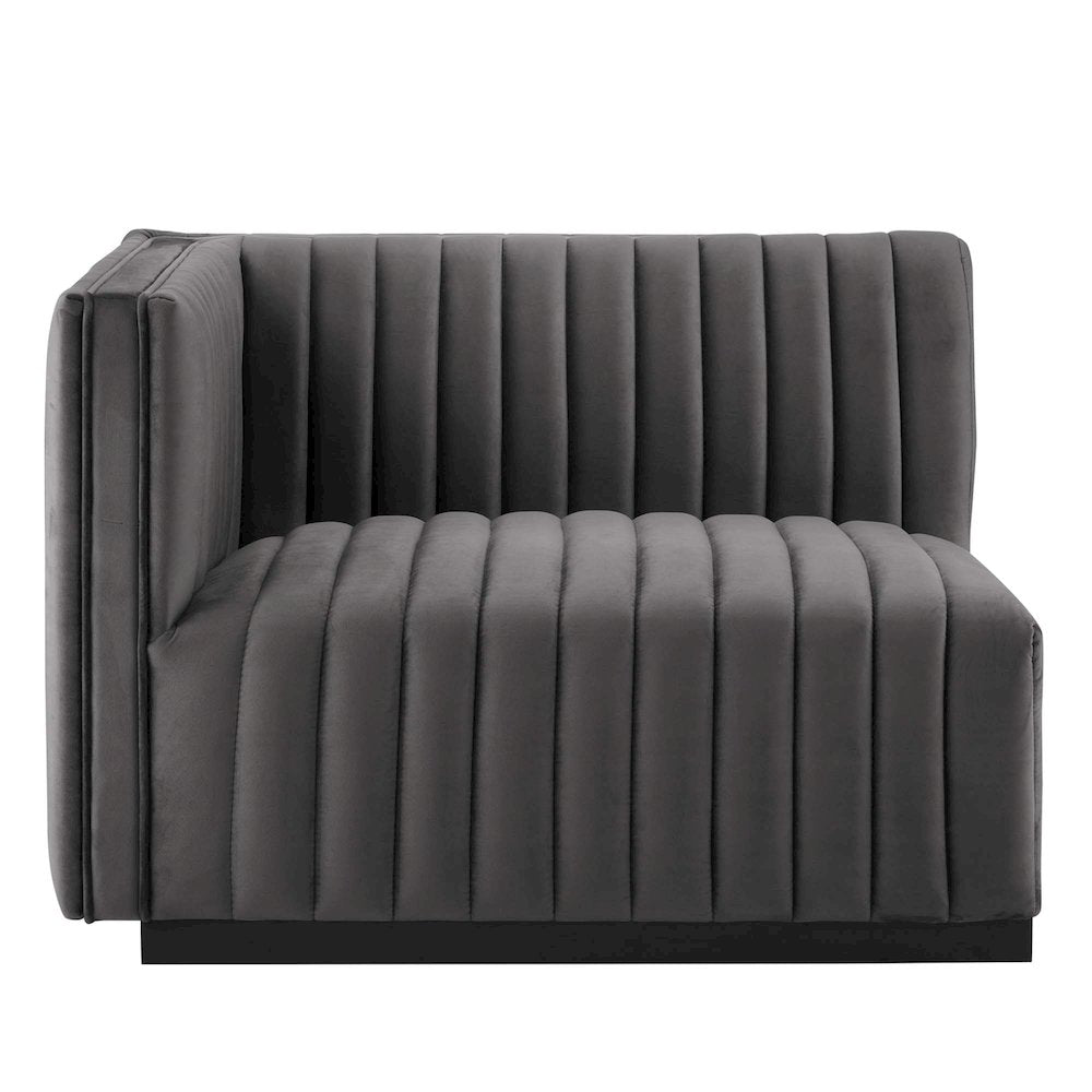 Conjure Channel Tufted Performance Velvet Left-Arm Chair