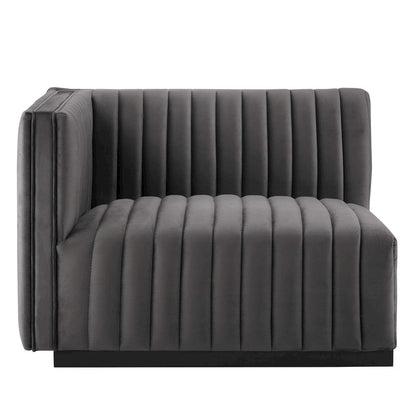 Conjure Channel Tufted Performance Velvet Left-Arm Chair