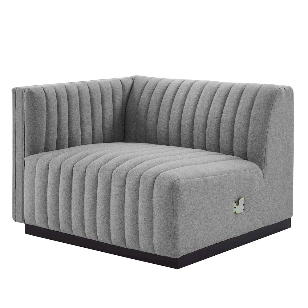 Conjure Channel Tufted Upholstered Fabric Left-Arm Chair