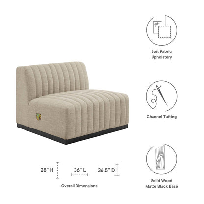 Conjure Channel Tufted Upholstered Fabric Armless Chair