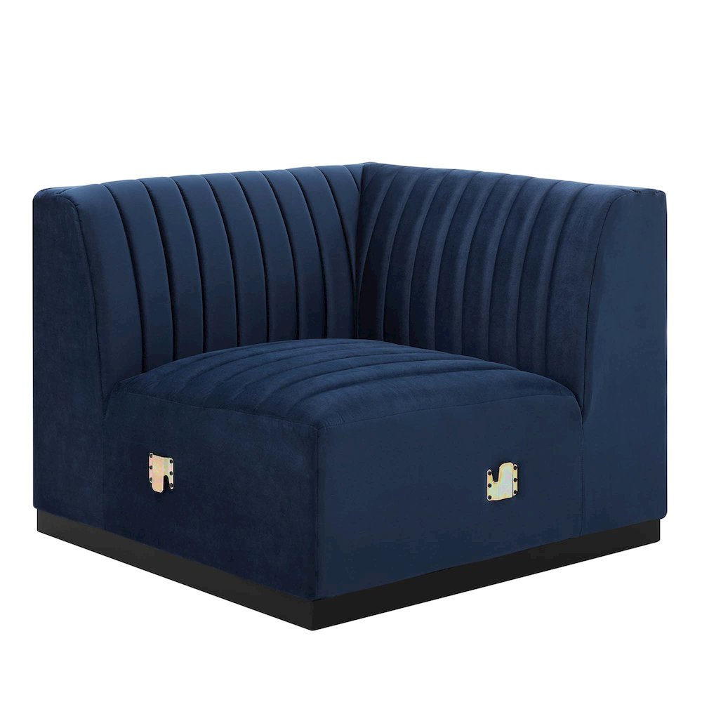 Conjure Channel Tufted Performance Velvet Left Corner Chair