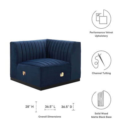 Conjure Channel Tufted Performance Velvet Right Corner Chair