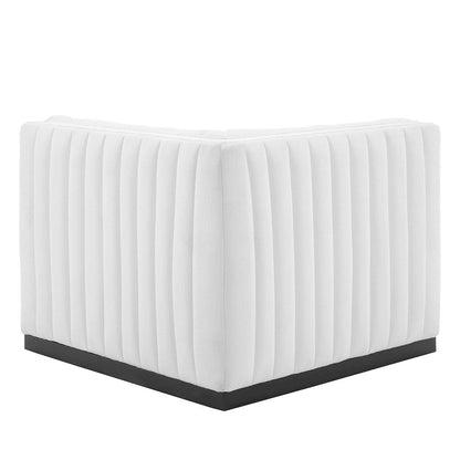 Conjure Channel Tufted Upholstered Fabric Right Corner Chair