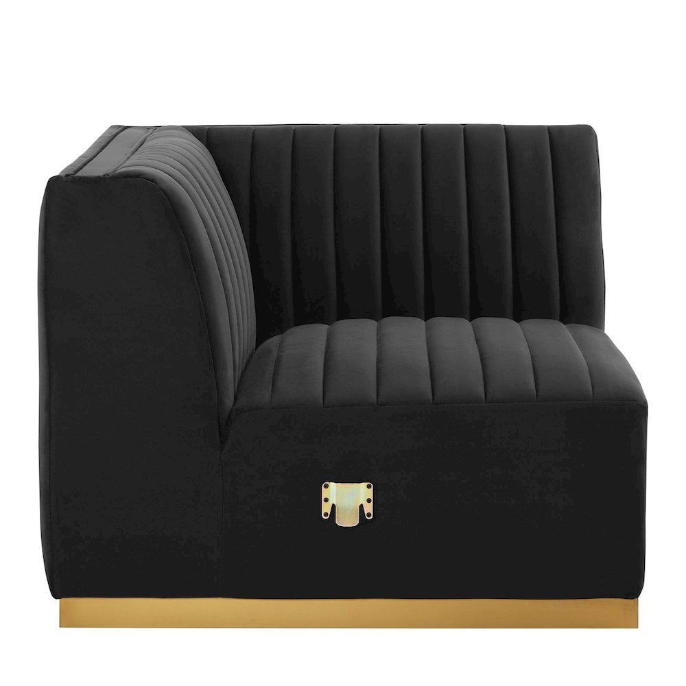 Conjure Channel Tufted Performance Velvet Left Corner Chair