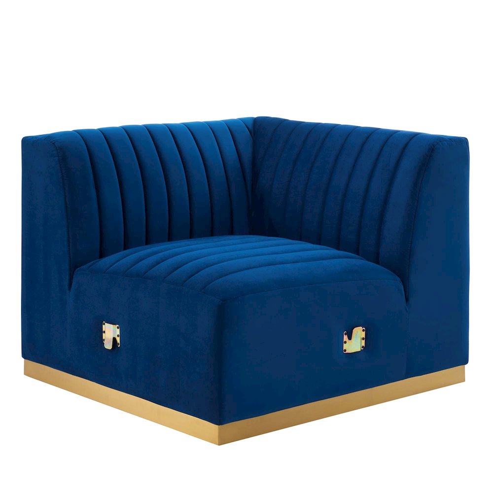 Conjure Channel Tufted Performance Velvet Left Corner Chair