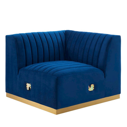 Conjure Channel Tufted Performance Velvet Left Corner Chair